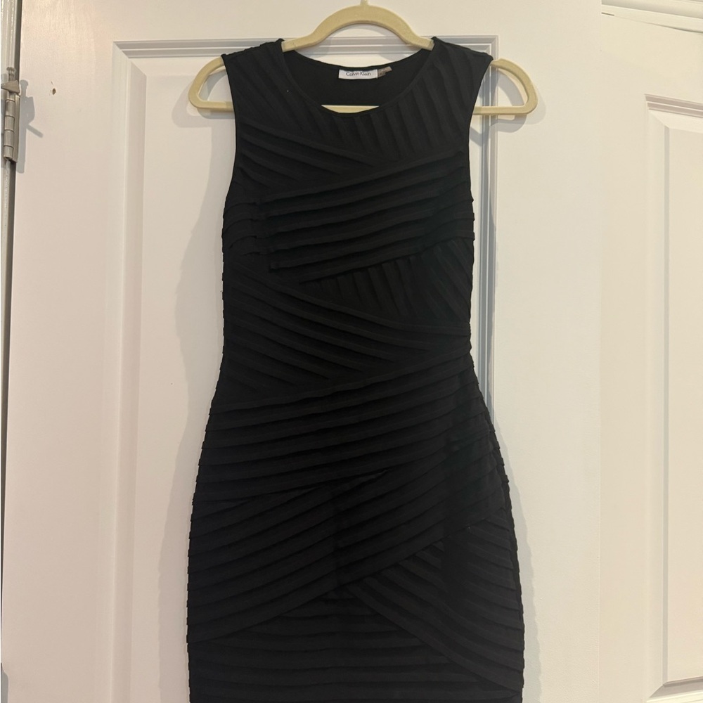 Calvin Klein Black Ruched Mini Dress